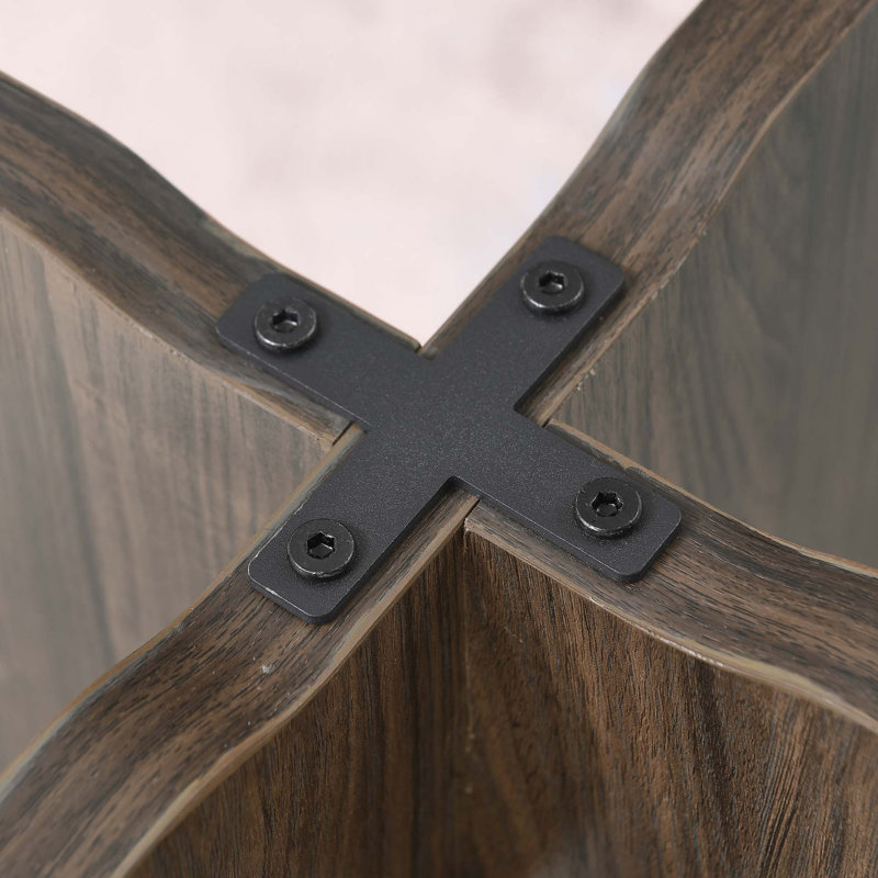  Table basse ronde en bois Boggess, Noyer naturel
