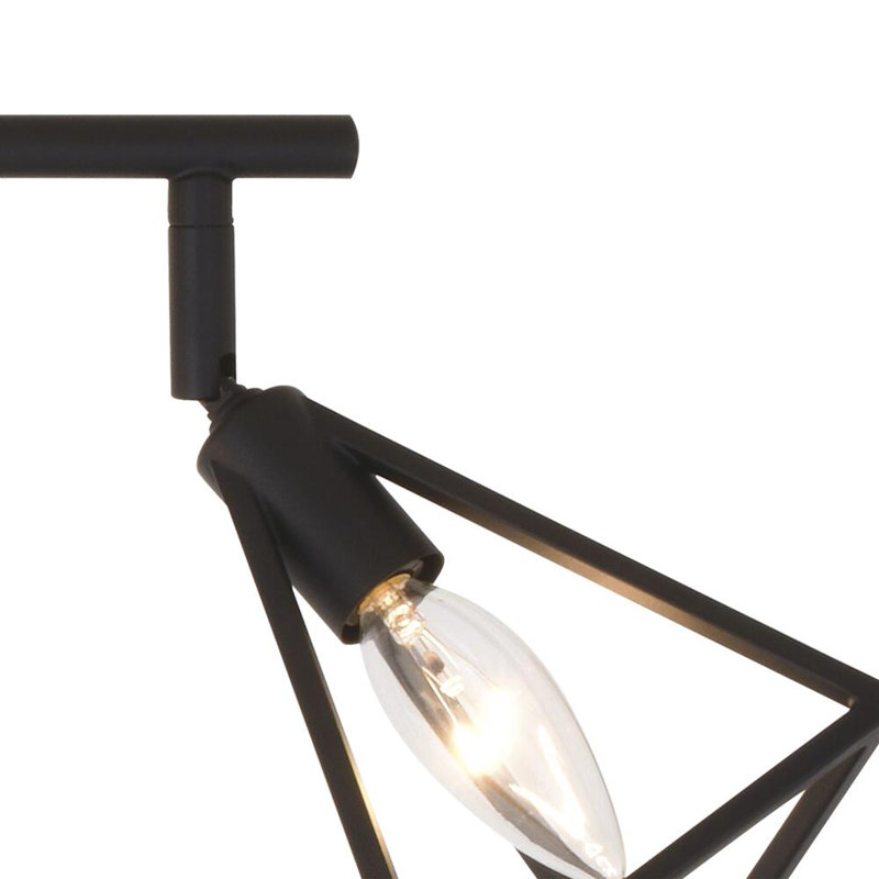 Matte Black 3-Light Fixed Track Light