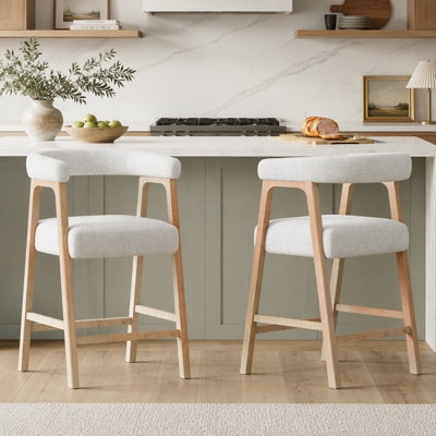 26 Inch Seat Height Bar Stools with Back, Comfortable and Stylish Counter Stools for Kitchen Island and Dining Room, Set of 2