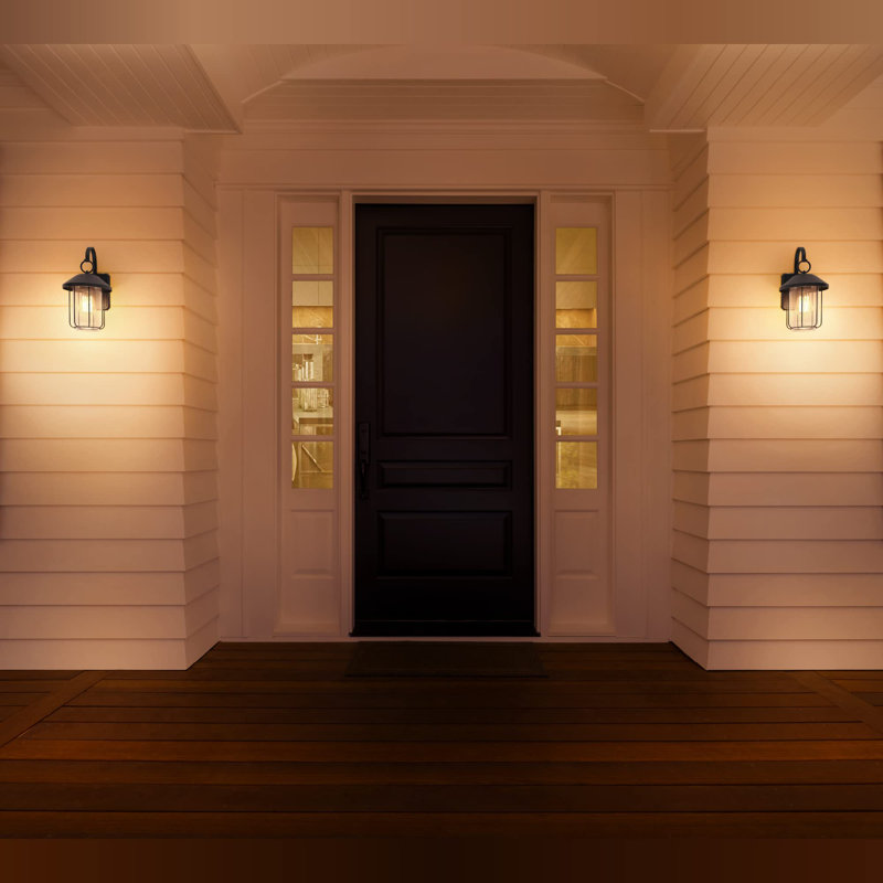 Lakefront Outdoor Sconce Light - Decorative LED Exterior Light Fixture For Deck, Porch And Patio Lights - Matte Black, LED Bulb Included