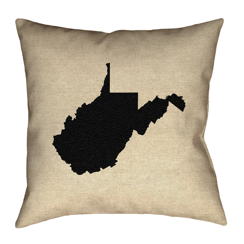 Coussin de sol Katelyn Smith West Virginia, 40 po x 40 po, Noir