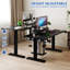 Bureau assis-debout électrique à double moteur, réglable en hauteur, avec panneau de jonction et port de charge rapide pour bureau à domicile (BUREAU SEULEMENT, CHAISE NON INCLUSE)