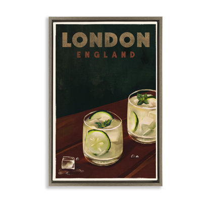 Toile flottante encadrée «London London Cocktail» par The Whiskey Ginger