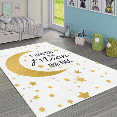 Stylish Woven Carpet , 100% Polyester, Non-Slip Felt Dot Underside | Raschel Knitting, 0.4 in Pile Height | Machine Washable, Digital Print Design | Perfect for Living Room, Bedroom & Office Decor