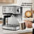 20 Bar Espresso Machine with Pressure Gauge & Milk Frother, Compact Home Coffee Maker for Espresso, Latte, Cappuccino & Americano, Silver Stainless Steel, 54oz Removable Water Tank