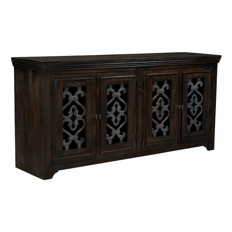 Westeen 4-door Sideboard In Traditional Barista Brown Finish On Solid Wood
