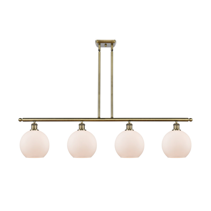 4 - Light Kitchen Island Pendant, Matte White, No Bulb Included