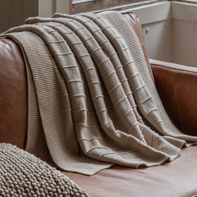Florence Knit Throw Taupe 1300x1700mm, Taupe