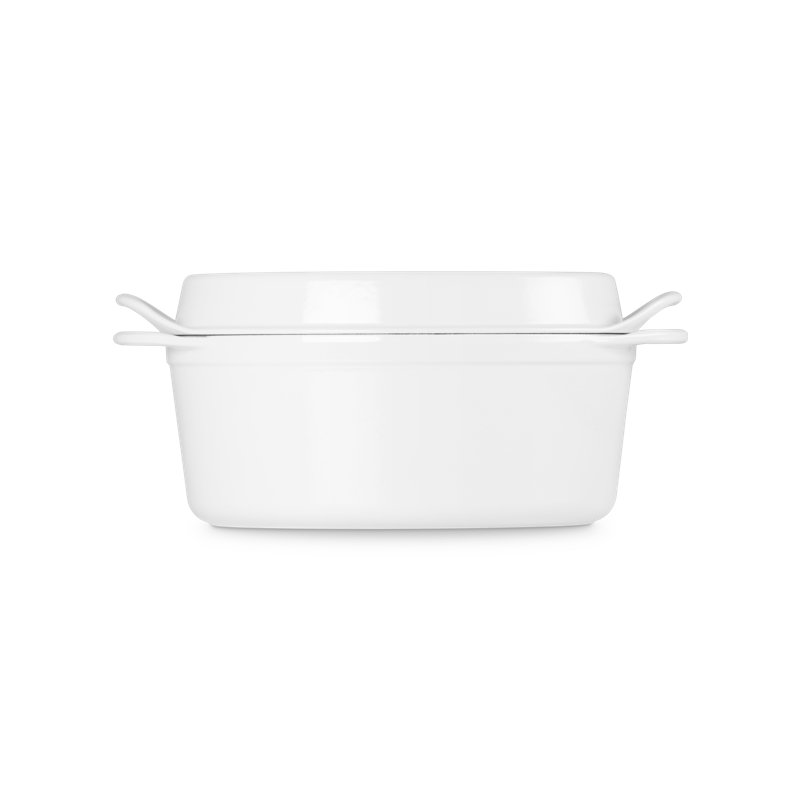 Le Creuset Enameled Cast Iron Traditional Oval Doufeu , 7.25 Qt. - Oyster, White