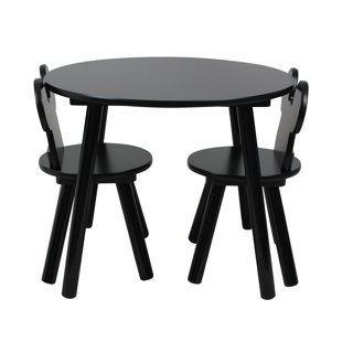 Disney Classic Mouse Table and Chair Set for 2, Holds up to 30kg per stool, Perfect for Playtime and Activities - Small, Black