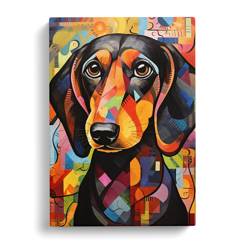 Dachshund Orphism - No Frame Print, 50cm H x 35cm W x 3cm D
