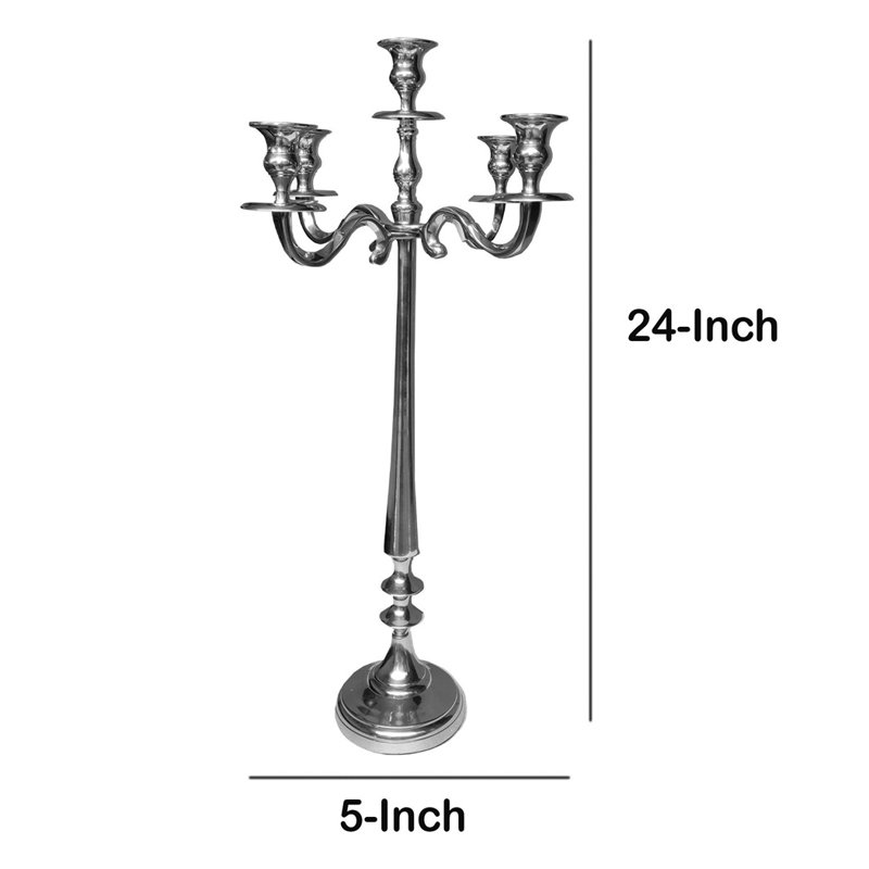 24 " Aluminum Candelabra