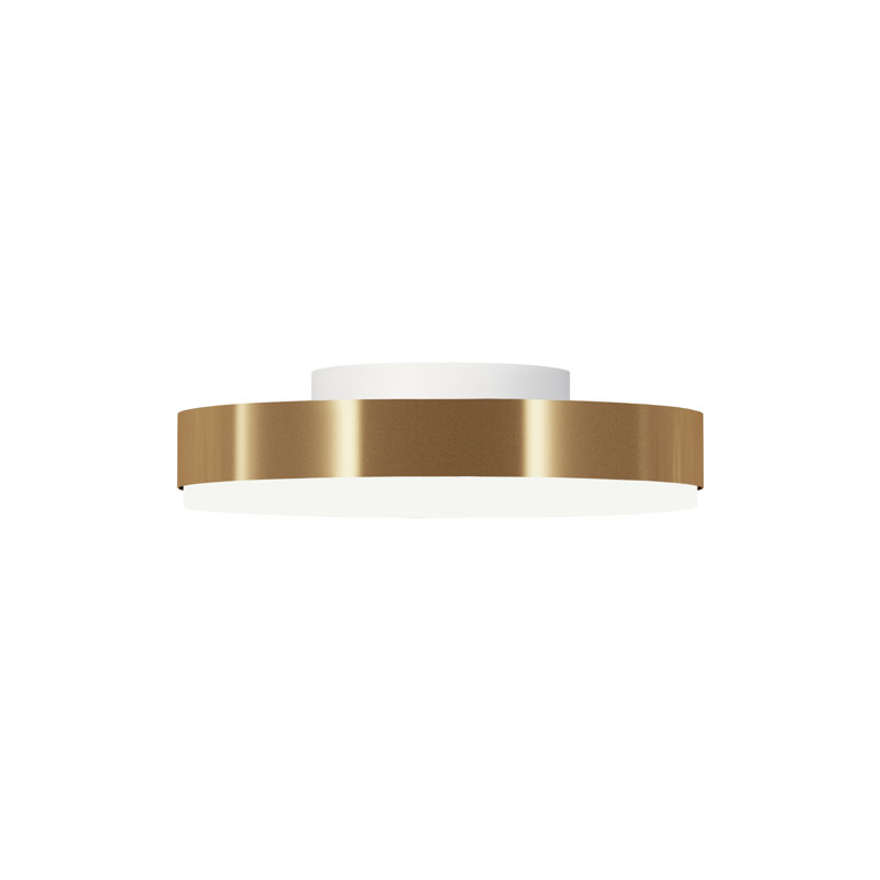 Discus Ceiling Lamp, Matte White, Satin Brass