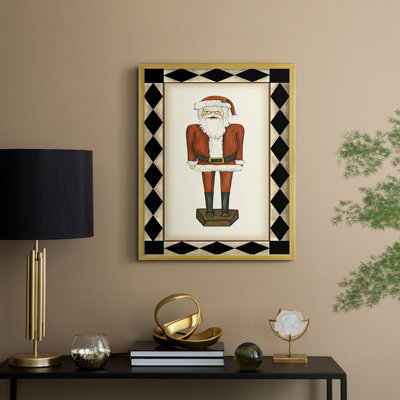 Jolly Santa Framed Print - Solid Wood