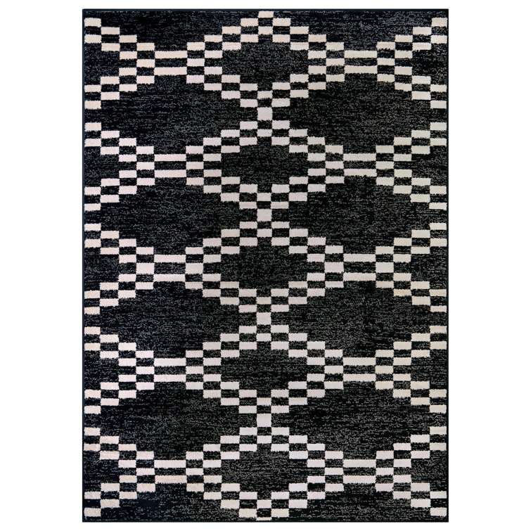 Tapis noir et blanc Modern Modern