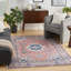 Tapis performance brun / beige / bleu tissé à la machine-1860322812