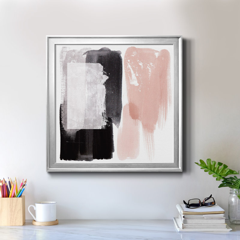 Coexistance en V - reproduction de cadre photo sur toile, Cadre argenté, H 26,5 po x l 26,5 po x P 1,5 po