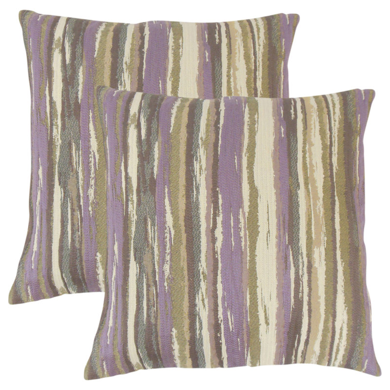  Stripes Throw Pillow, Lavender