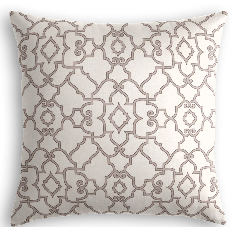 Taj Square Pillow Cover & Insert, 16" x 16", Gray