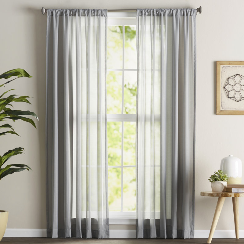 Chelsea Sheer Curtain Single Panel, Ivory, 52"W x 95"L