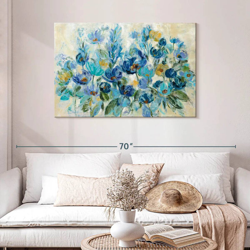 Fleurs bleues Avery, H 30 po x l 45 po