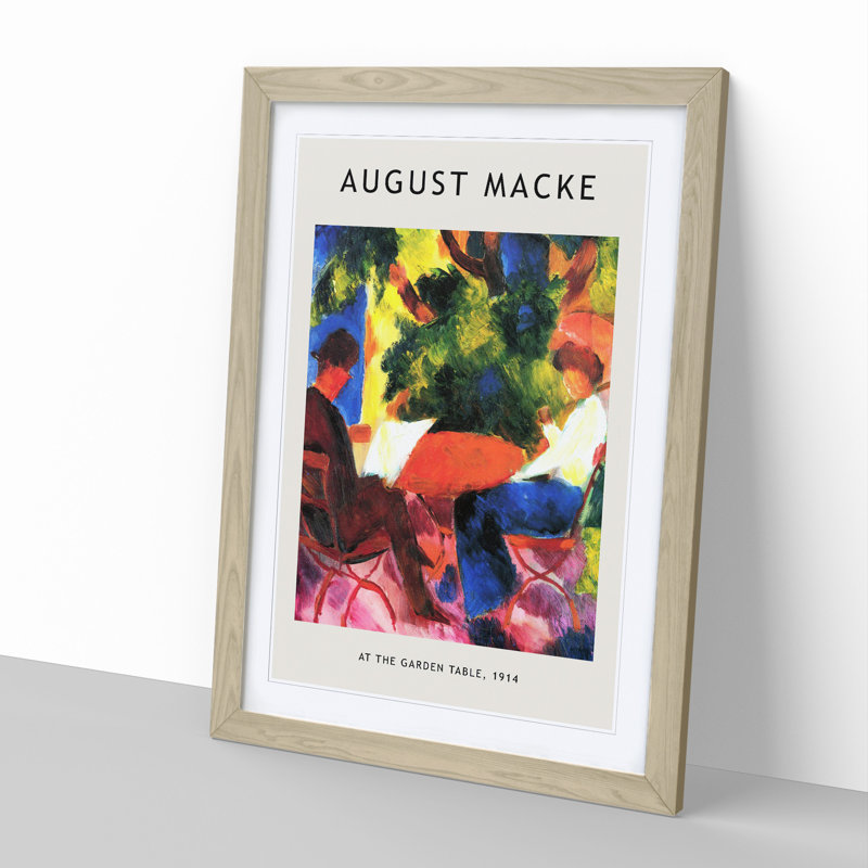 At the Garden Table by August Macke - Picture Frame Graphic Art, 36cm H x 27cm W x 2cm D, Oak Framed