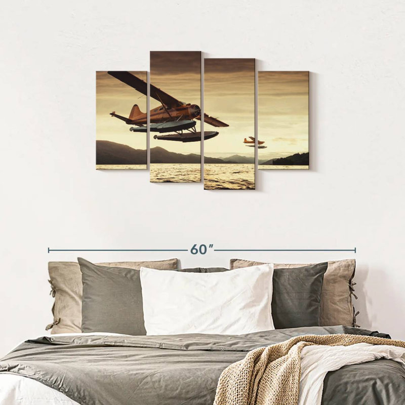 " Float Planes " 4 - Pieces, 27" H x 43" W x 1.25" D