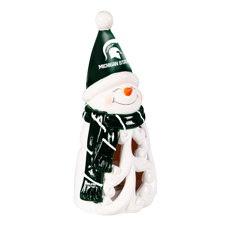 Statuette à DEL bonhomme de neige de l'Université Michigan State, 8 po