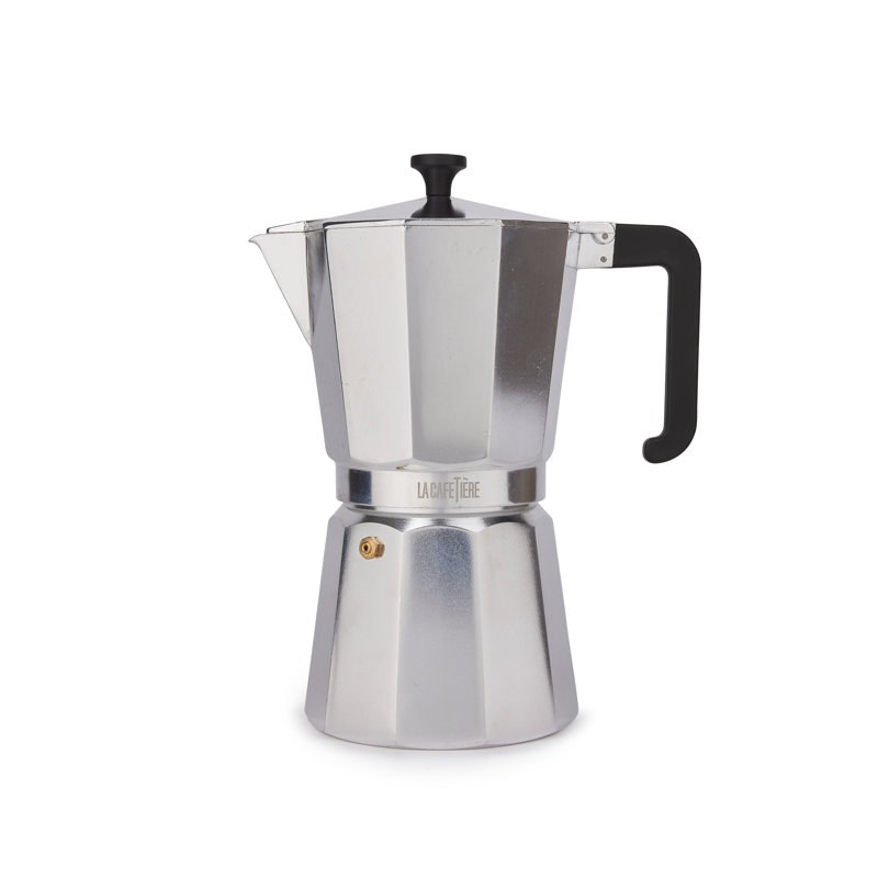 La Cafetière Venice Aluminium Espresso Maker, 25.5cm H x 20.5cm W x 13.5cm D, Silver