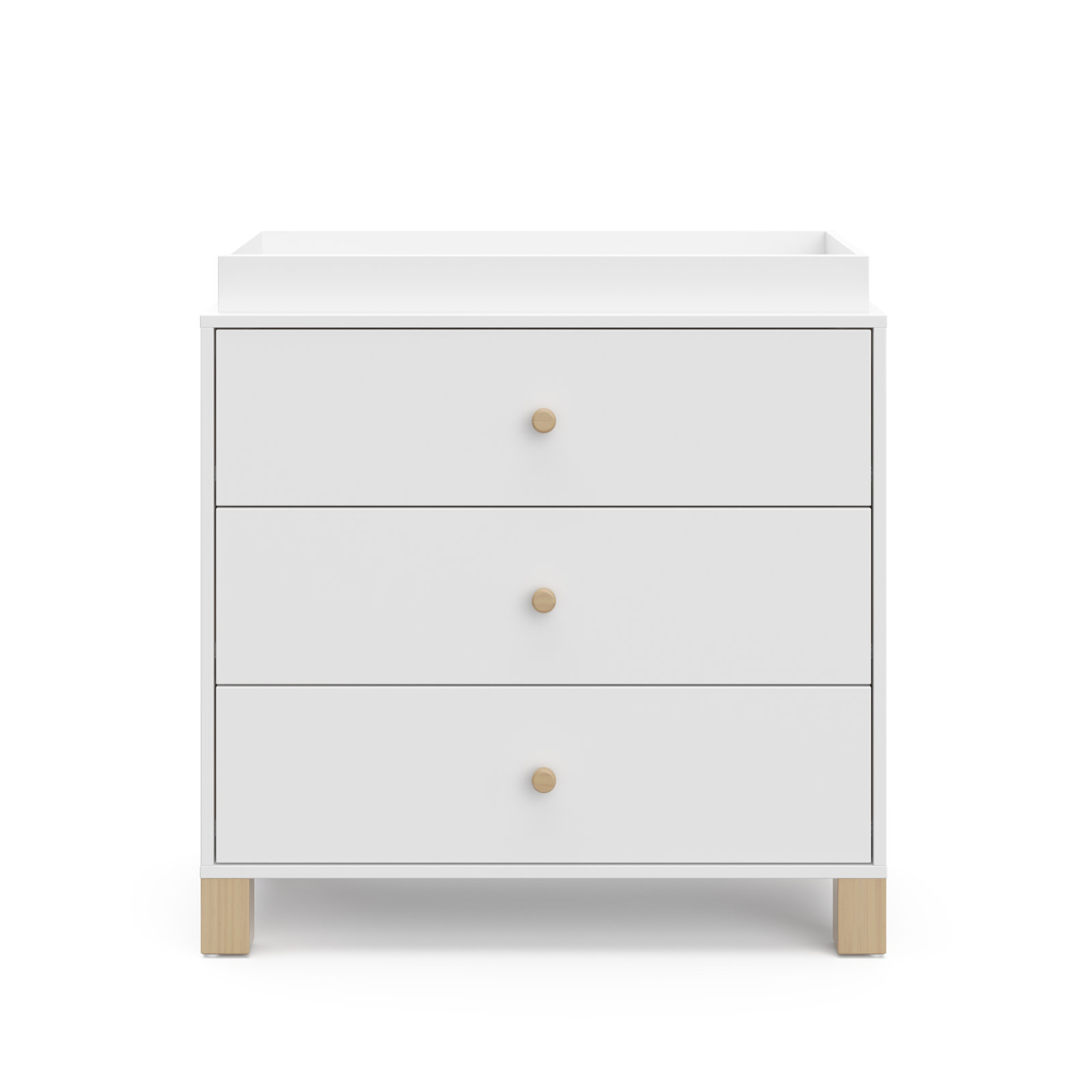 California 3 Drawer Chest With Topper, White