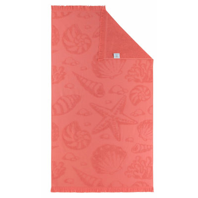 Coral Comfort Sand-Free Reversible Beach Towel - Soft Woven Linen Peshtemal with Plush Terry, 100% Turkish Cotton, 35x60