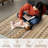 Vintage Distressed Geometric Hallway Carpet Machine Washable Non-Slip Indoor Long Rug Non-Shedding Accent Carpet Beige-687194478