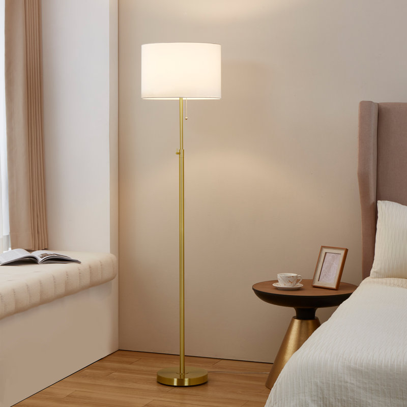 Nellie 64.5" Traditional Adjustable Floor Lamp, Antiqued Brass