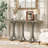 Farmhouse Entryway Table with Rubber Wood Slender Curved Legs-2021748927