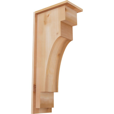 7 1/2"W x 12"D x 28"H Mediterranean Smooth Corbel w/Backplate, Western Red Cedar