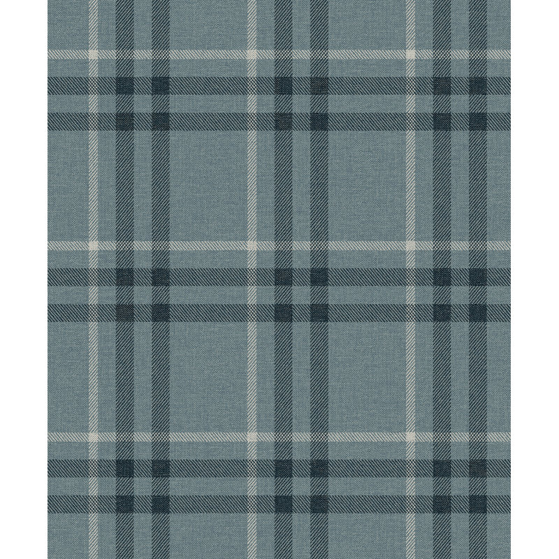 Papier peint à carreaux bleu clair Seabrook Designs Calverlay, Bleu/gris