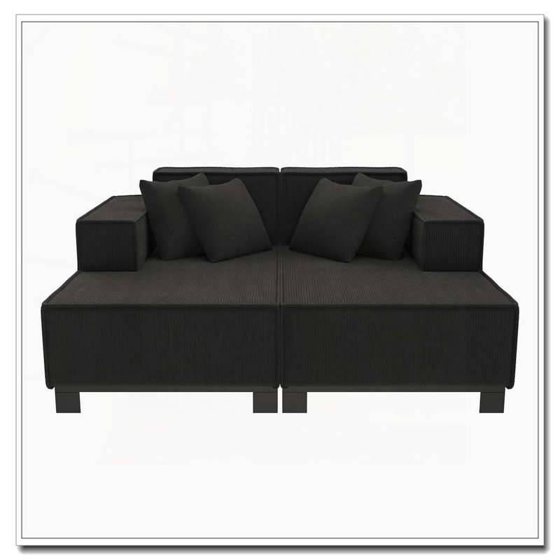 Canapé moderne, 2, Noir