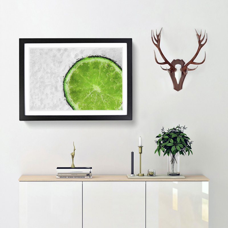 Slice of Line - Picture Frame Painting Print, 36cm H x 48cm W x 2cm D, Black Framed