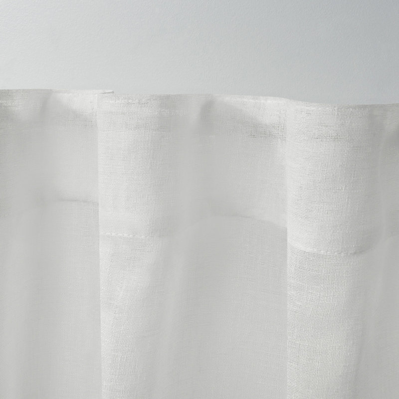 EXCLUSIVE HOME Belgian Sheer Hidden Tab Top Curtain Panel Pair, Snowflake, 50" W x 96" L