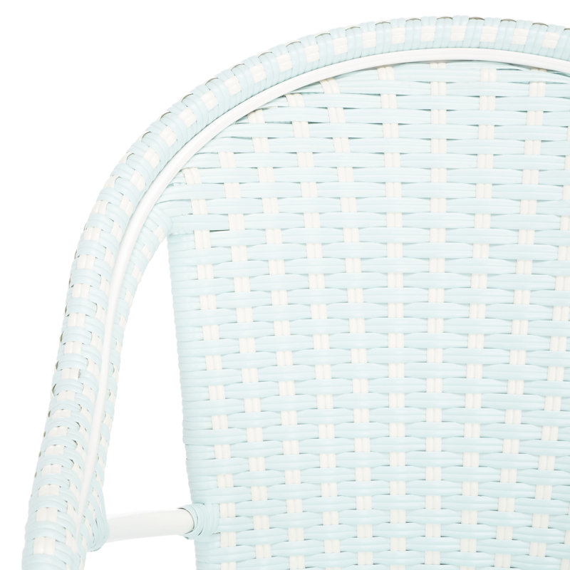 Fauteuil Pawel, Bleu pastel / Blanc, Blanc