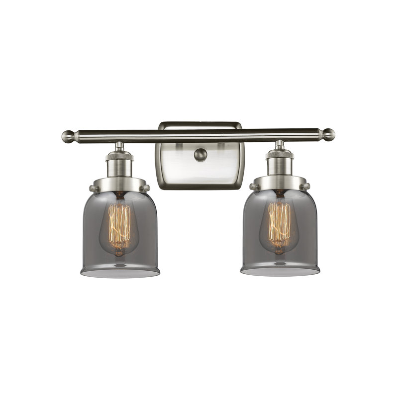 Éclairage pour meuble-lavabo 2 lumières Calton, DEL, Fumée, Nickel satiné brossé