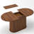 Extendable Dining Table – Modern Arc-Shaped Design With Striped Legs, Walnut Solid Wood Look, Seats 4–6