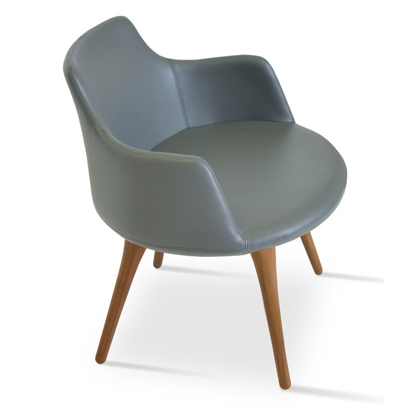 Chaise avec accoudoirs en bois Dervish, Gris