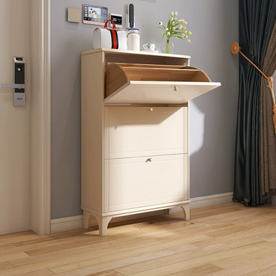 Beige Solid wood Shoe Storage