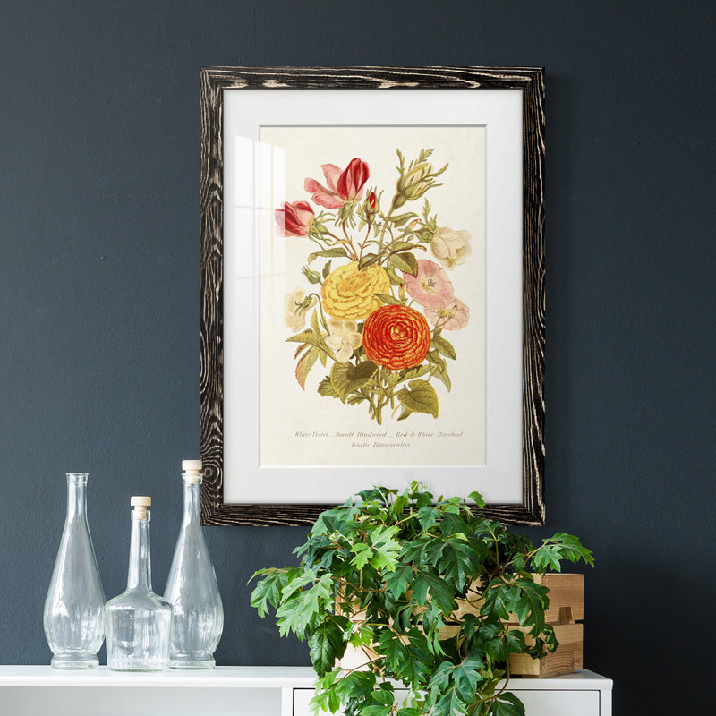 Antique Floral Bouquet I - cadre photo, H 38 po x l 28 po x P 1 po, Cadre noir