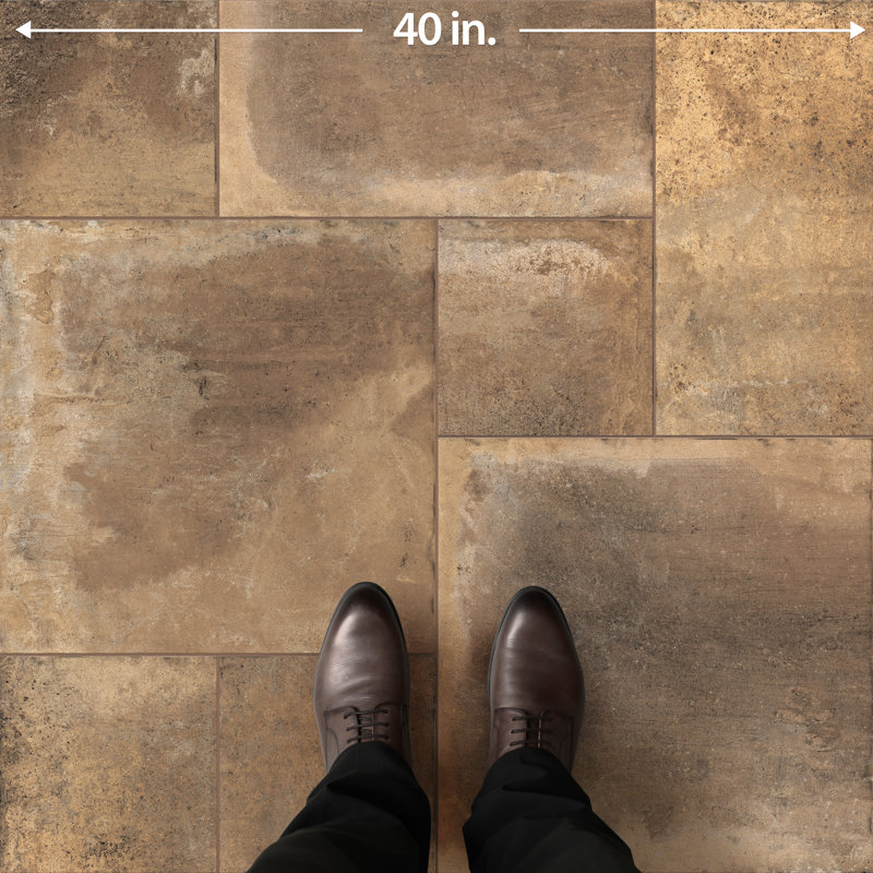 Adobe 39-3/8 In. X 39-3/8 In. Porcelain Floor And Wall Tile