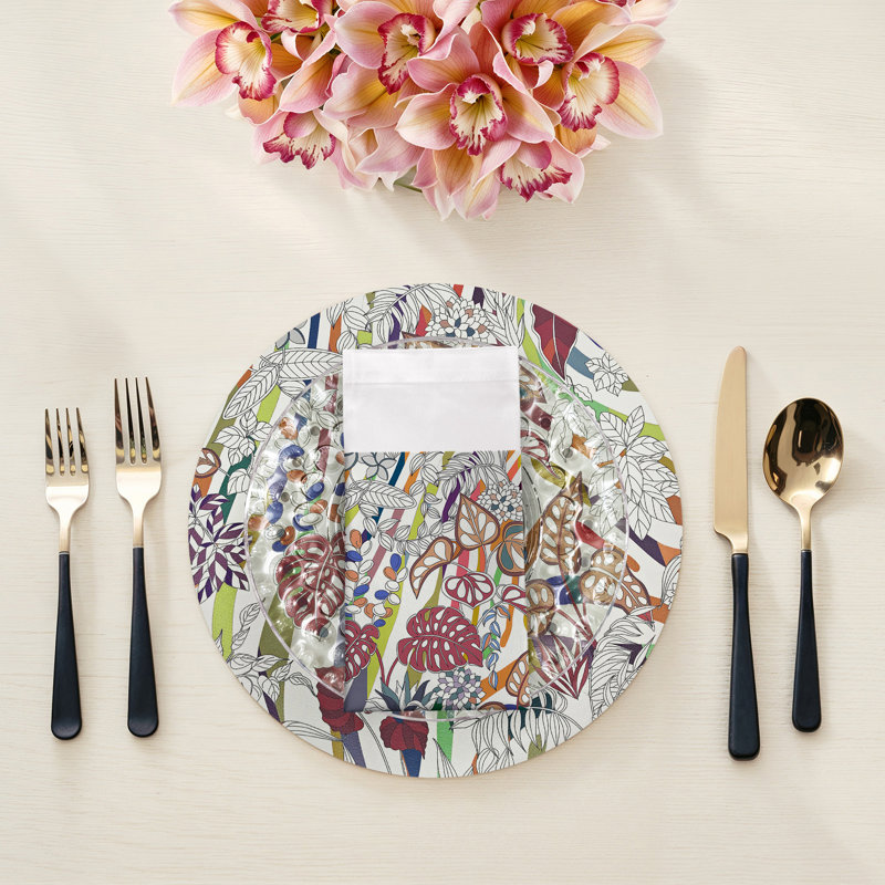 Sabi Jungle Cotton Sateen Dinner Napkins, Cherry