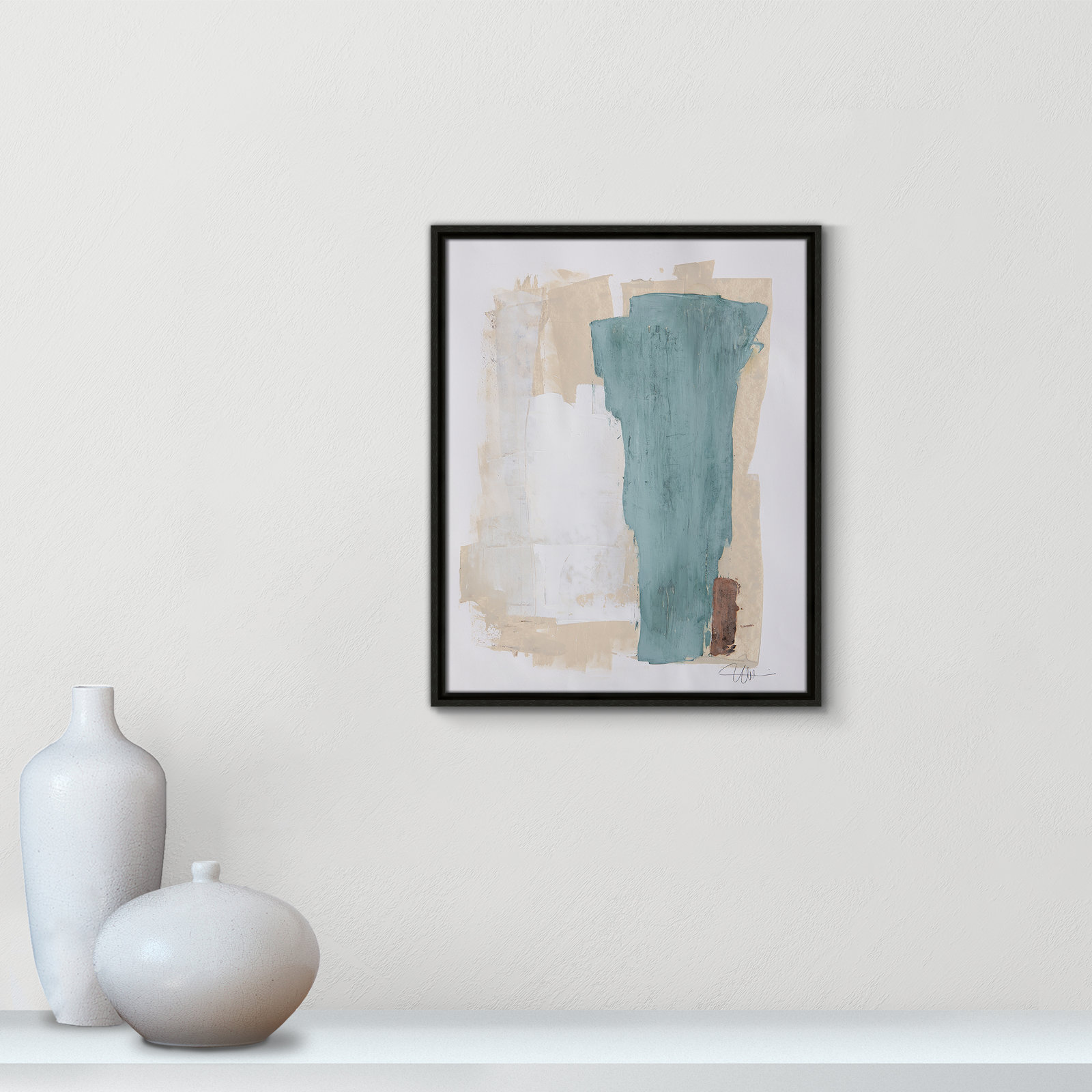 Hubbard "Together We Work-II" Print, Espresso Framed, 21.5" H x 17.5" W x 2" D