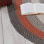 Tapis rouge / gris / brun tressé à la main Enika-1260016936