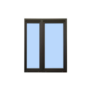 60 po x 60 po Élite Euro inclinable et tournant à l'extérieur et à l'intérieur blanc à gauche et à droite avec double battant de ventilation avec coulisses